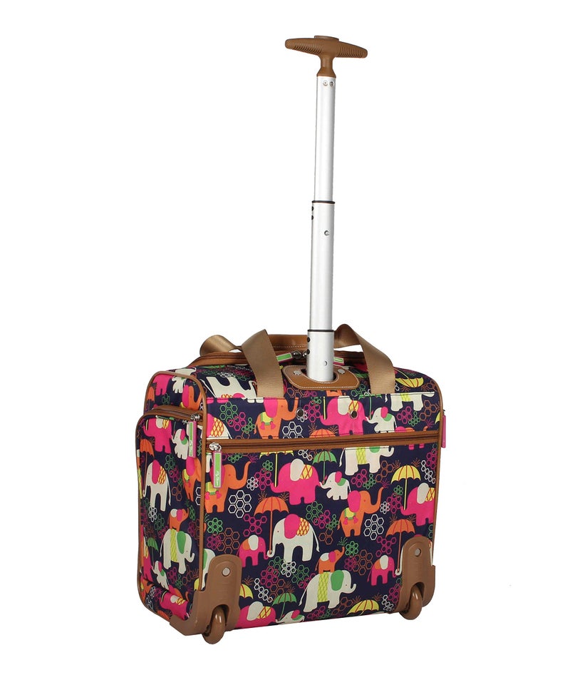 Lily Bloom Designer 15 Inch Carry On - Weekender Overnight Business Travel Luggage - Lightweight 2- Rolling Wheels Suitcase - Under Seat Rolling Bag for Women (Elephant Rain) - Image 3